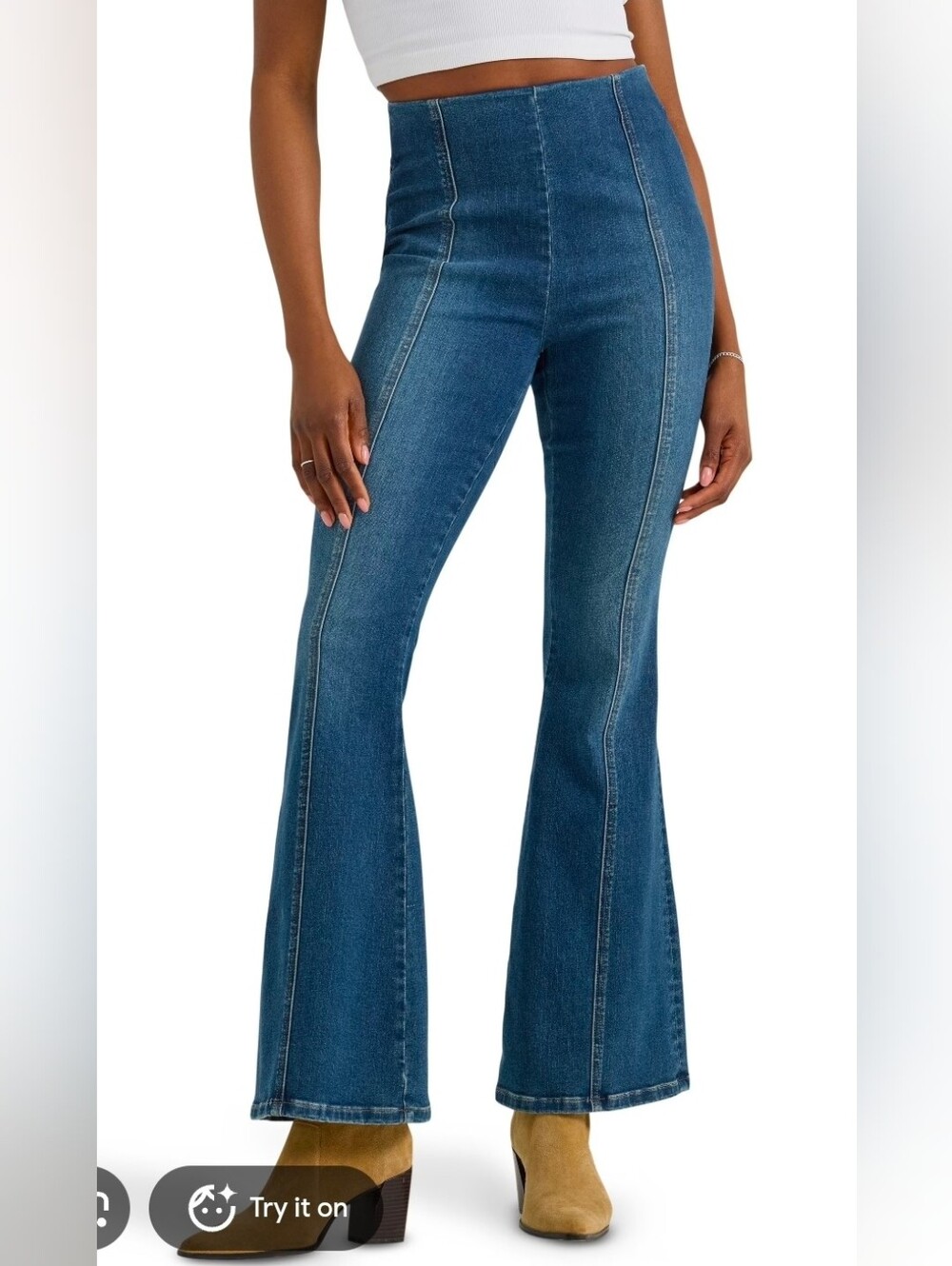 Lee Women’s High Rise Flared Blue Denim Jeans Size S Regular Fit